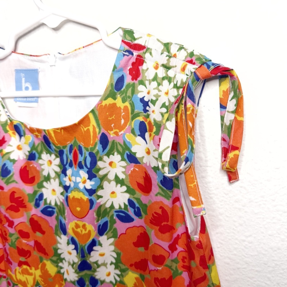 Bella Bliss girls floral tropical multicolor retro dress size 8 - Picture 4 of 9